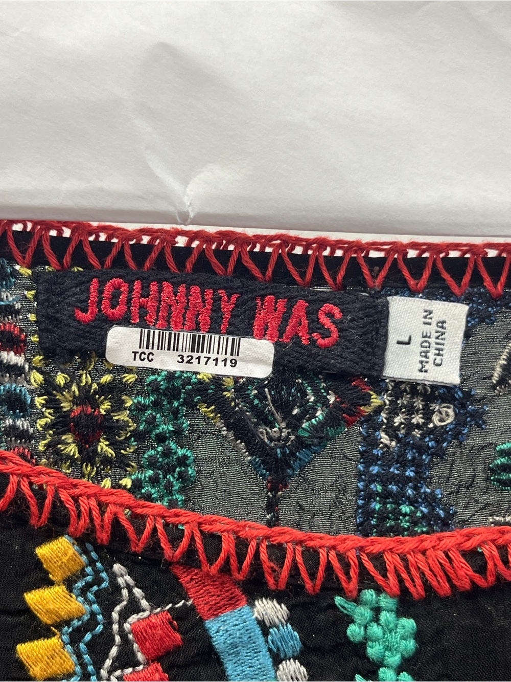 Johnny Was Black Multicolor Embroidered Boho Tunic - Picture 2 of 16